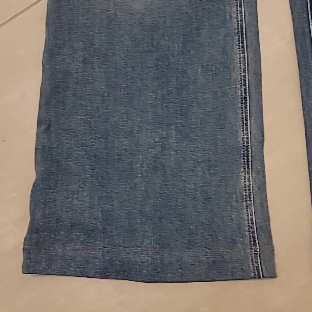 Alice + Olivia Medium Blue Denim Bustier Zip-Front Overalls - Picture 9 of 12